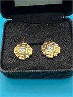 Vintage Givenchy Gold-Tone Pierced Earrings