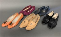 5 pairs of Salvatore Ferragamo flat shoes.
