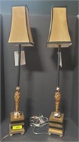 PAIR OF PAUL GRUER DESIGN DECO LAMPS