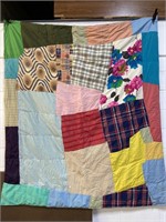 Multi-Blanket Patchwork Handmade Quilt 80" x 69"