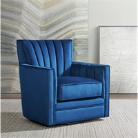 Picket House Lawson Swivel Chair in Cobalt
