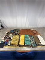 Assortment of Batik fabric cuts, strips, and