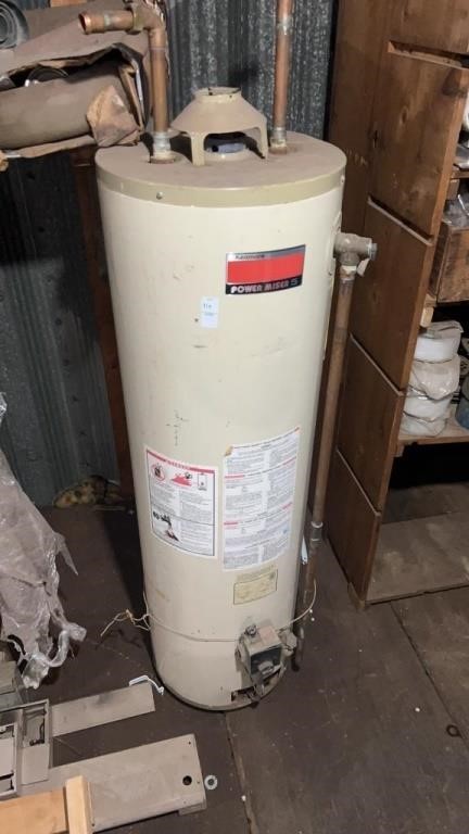 Kenmore hot water tank, rubber sheeting, and