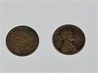 1909 & 1910 S Penny Coins