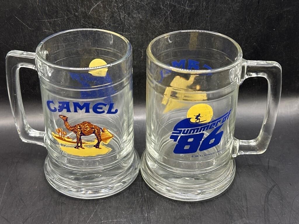 Set of Two Camel Summer of 86 Glass Mugs