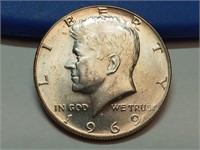 OF) 1969 D silver Kennedy half dollar