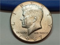 OF) 1967 silver Kennedy half dollar