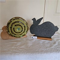 Ceramic Snail and Decorative Bunny