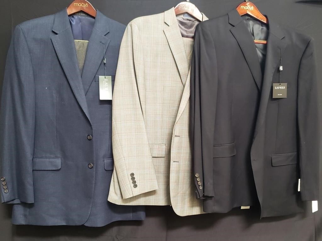 3 designer-style suits