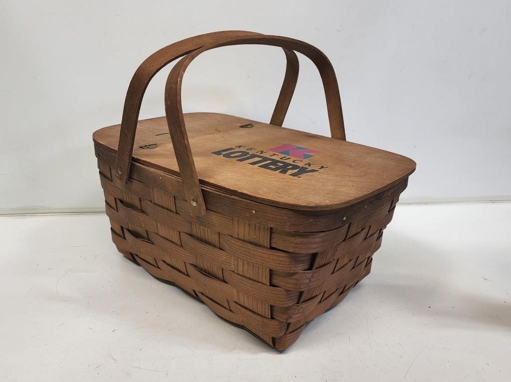 Wooden Woven Picnic Basket