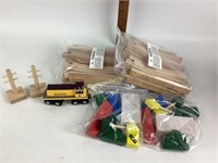 Wooden train set new with one car