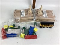 Wooden train set with one car new