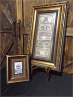 Framed Foreign Currency & Framed Arc de Triomphe