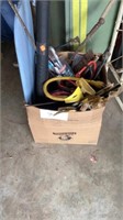 Misc box chainsaw blade, wiper blades, sandpaper