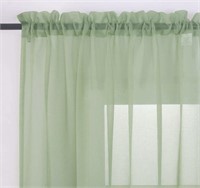4 FT 7IN BY 7 FT 3 IN GREEN SHEER CURTAINS 2