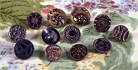 Twelve Brass & Steel Pattern Buttons