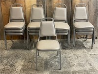 LOT OF METAL CUSHIONED CHAIRS