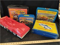 Five Old Matchbox Collector's Cases