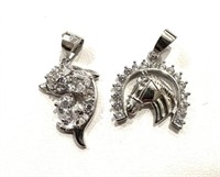 Sterling Silver Set of 2 Animal Theme Pendants