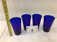 Four drinking glasses