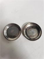 2 sterling silver ashtrays