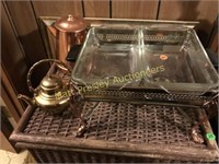 SILVERPLATED CHAFING DISH WITH TWO