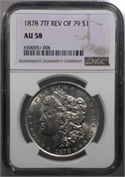 1878-P Morgan Dollar 7TF REV OF 79 NGC AU58