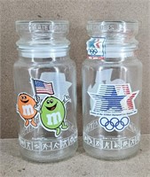 1983 M&M Olympic Candy Jars - set of 2