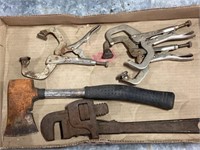 Vise Grips, Axe, Pipe Wrench