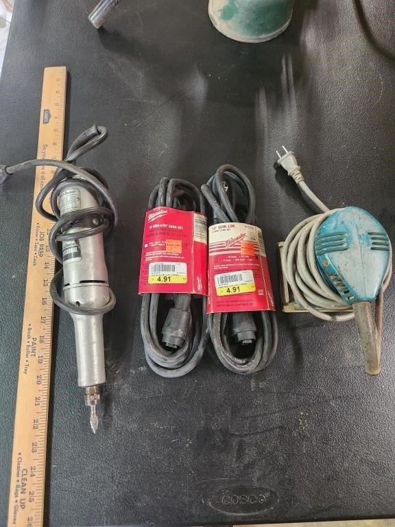 Die Grinder, Makita sander, & 2 Milwaukee cords