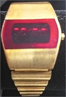 1970s Unisex LED Gold Tone Wrist Watch