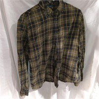 ST John's Bay Green Plaid Classic Flannel Shirt