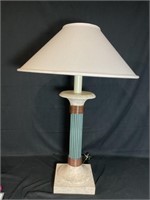 Vintage Stone & Verdi Gris Metal Lamp