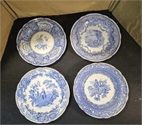 4 Spode Blue Room Collection Plates