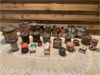 VINTAGE MISC CAN LOT OIL/WAX/INSECT ETC