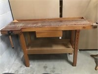 Wood Workbench with Vice