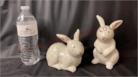 Kohl's White Ceramic  Easter Bunnies - Pair