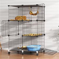 3-Tier Cat Cage Indoor Removable Kennels Detachab