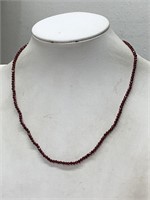 NEW STERLING SILVER RHODOLITE GARNET NECKLACE