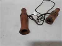 Two Vintage Wooden Duck Calls