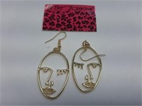 MODERN FACES SIMPLISTIC EXPRESSION EARRINGS -
