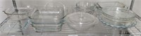 GROUP OF BAKEWARE, DISHES, PYREX, MISC