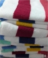 (4) New Cabana Stripe Beach Towels (30" x 60" )