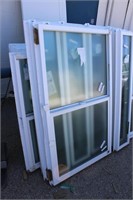 59-1/2x35-1/2 frosted glass white vinyl window
