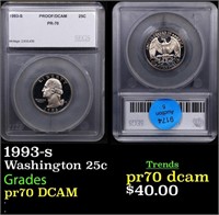 Proof 1993-s Washington Quarter TOP POP! 25c Grade