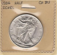 US Coins 1936 Liberty Walking Half AU/BU
