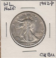 US Coins 1942 Liberty Walking Half AU/BU