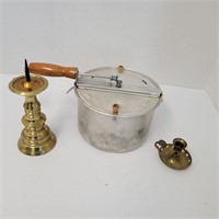Popcorn maker and brass pieces