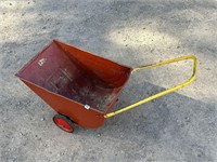 INTERESTING VINTAGE METAL GARDEN WHEELBARREL