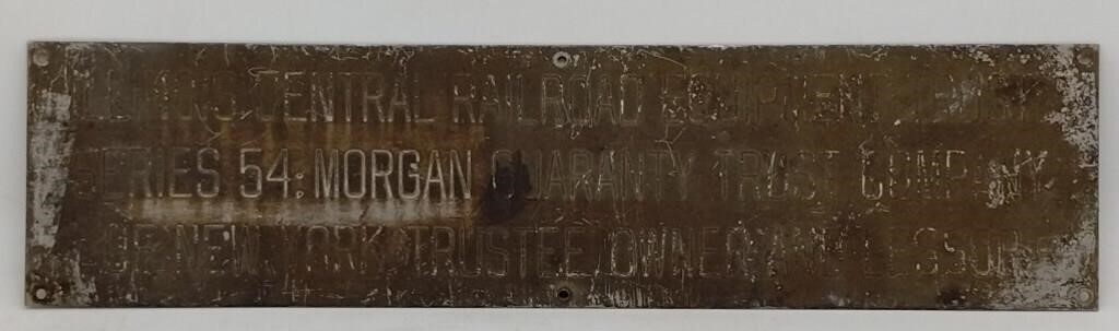 (Z) Metal Illinois Railroad Truck Sign/Plate